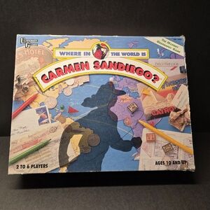 Where In The World Is Carmen Sandiego Board Game 1992 Vintage Educational Fun
